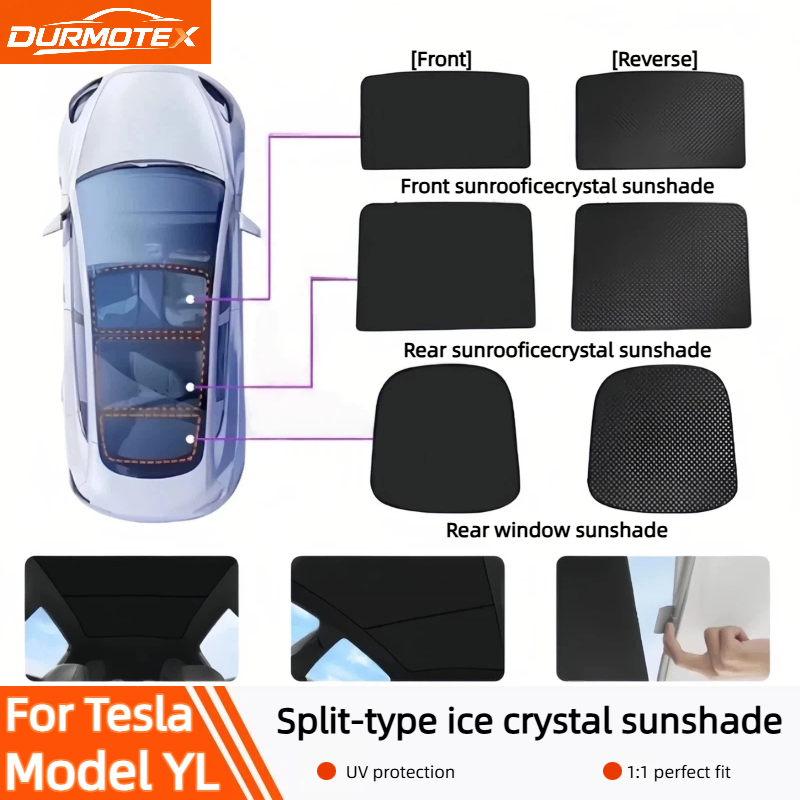 Car Accessories For Winter - Für Tesla Model YL 2026 Eiskristall-Sonnendach-Schutz