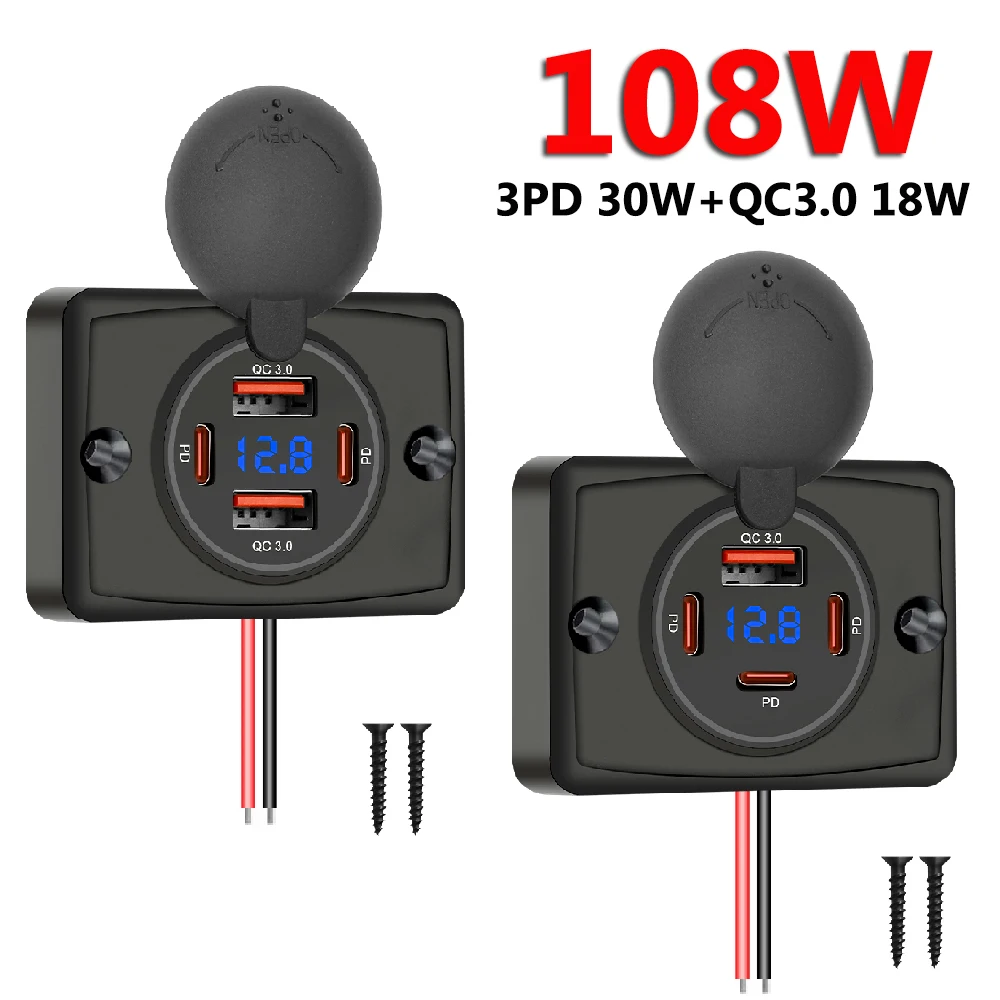 Car Accessories Thailand - 108W Auto-Ladegerät 12V/24V Wasserdicht Dual PD