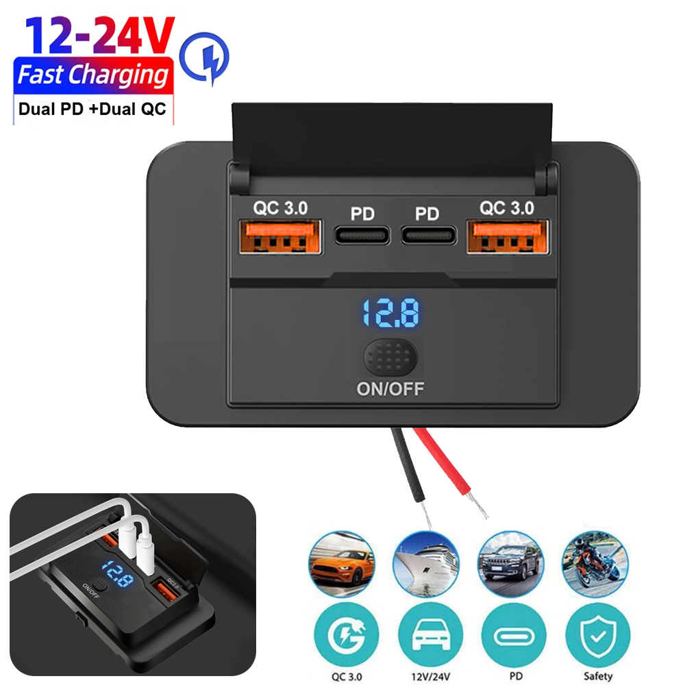 Neue 4 Ports Auto Ladegerät Bu – Car Accessories Thailand Bewertung und Preis